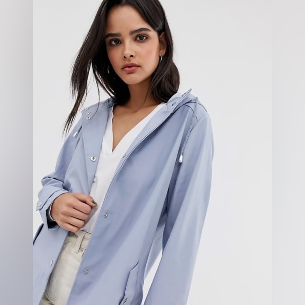 Women's River Island Light smoke Blue Hooded rain Jacket